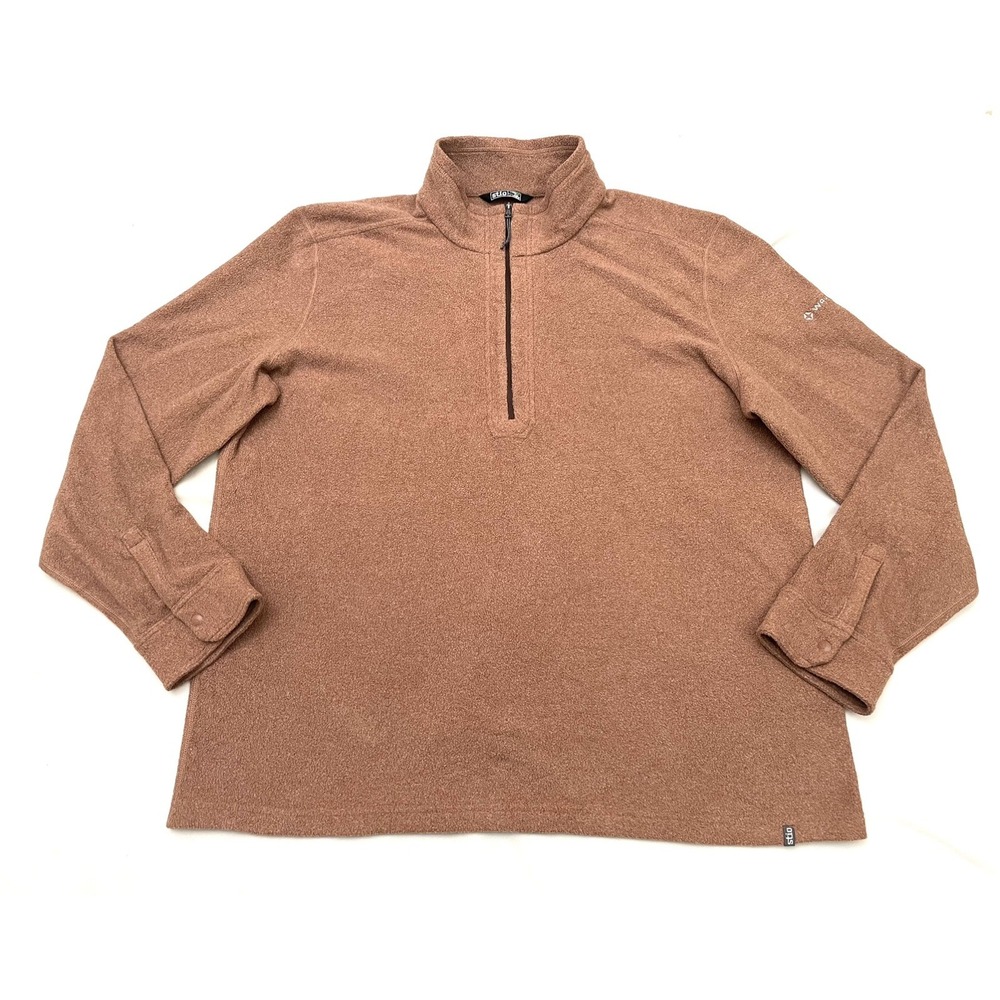 Stio Turpin Fleece 1/2‎ Zip Pullover XXL Orange Outdoors Soft Breathable Hiking